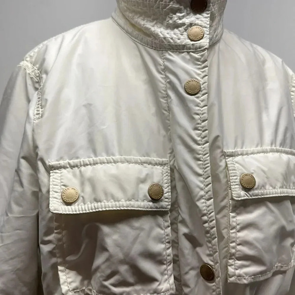 Red Valentino Puffer Jacket Trench Long Coat Full Zip Ivory Women's Size 44 US 6 - Picture 11 of 16